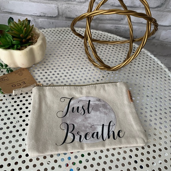 Sale! Just Breathe Moon canvas Makeup Bag - Picture 2 of 8